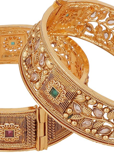 Gold Plated Kundan Bangles
