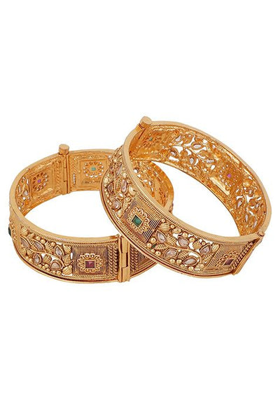 Gold Plated Kundan Bangles