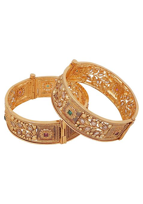 Gold Plated Kundan Bangles
