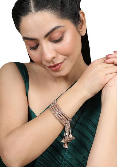 Gold Cubic Zirconia Set Of 4 Bangles