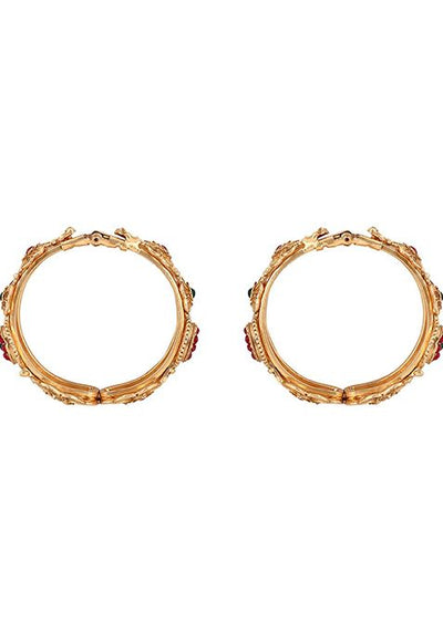 Gold Plated Artificial Stone Bead Bangles