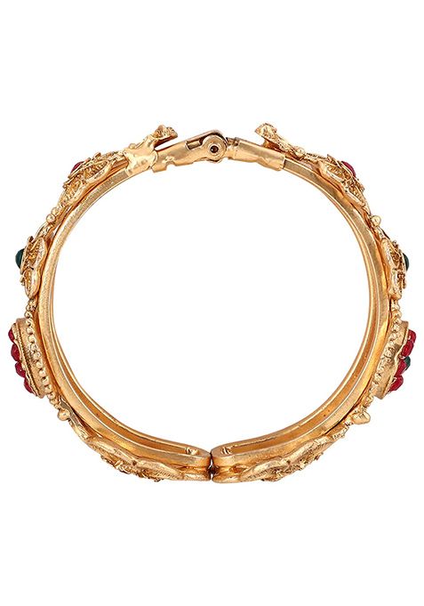 Gold Plated Artificial Stone Bead Bangles