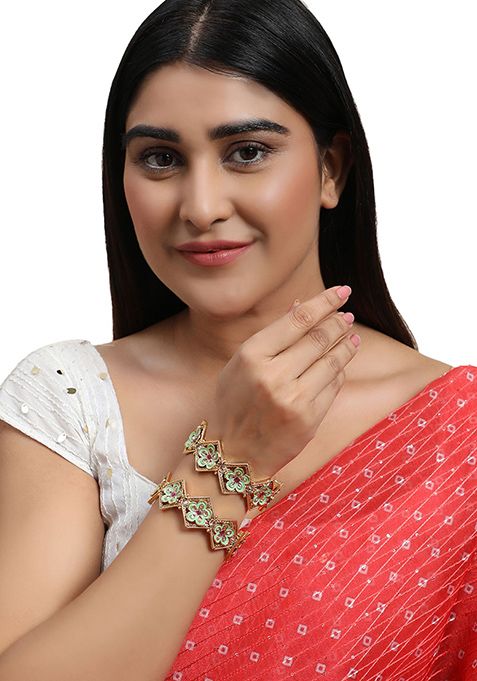 Green Artificial Stone Bangles
