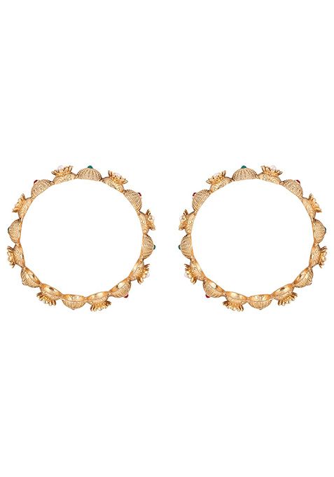 Gold Plated Artificial Stone Bead Bangles