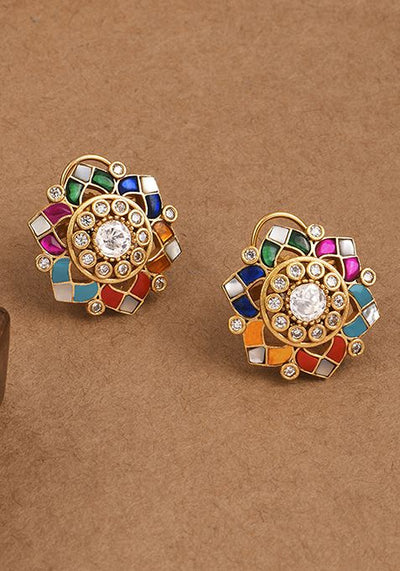 Multicolour Kaleidoscope Star Stud Earrings