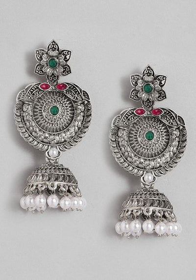 Silver Plated Cubic Zircon American Diamond Earrings
