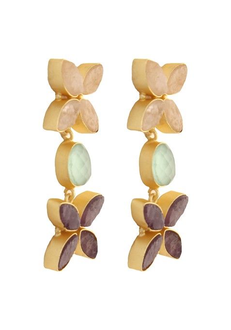 Pink And Purple Amethyst Stone Earrings