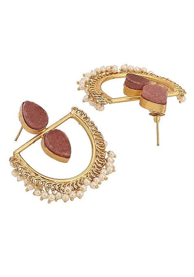 Red Druzy Stone Earrings