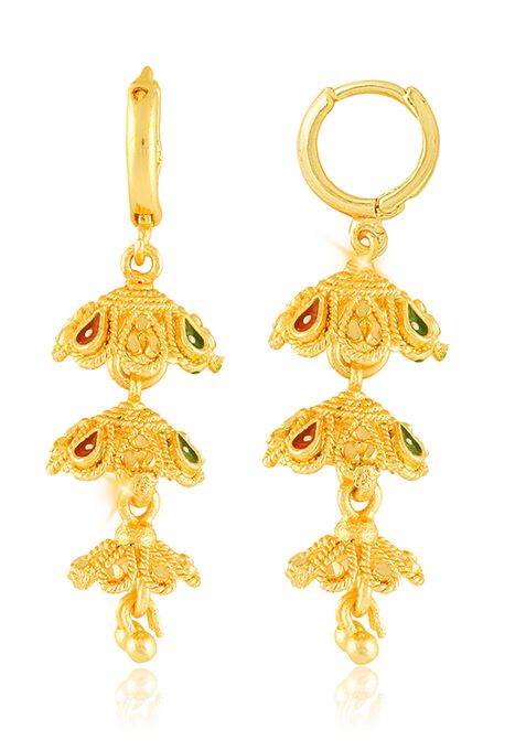Traditional Alloy Gold Plated Jhumka Earrings