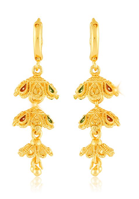 Traditional Alloy Gold Plated Jhumka Earrings