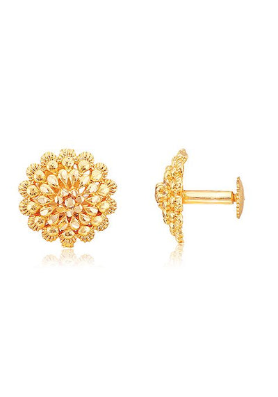 Traditional Gold Plated Round Studs Earrings