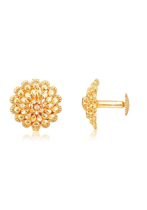 Traditional Gold Plated Round Studs Earrings
