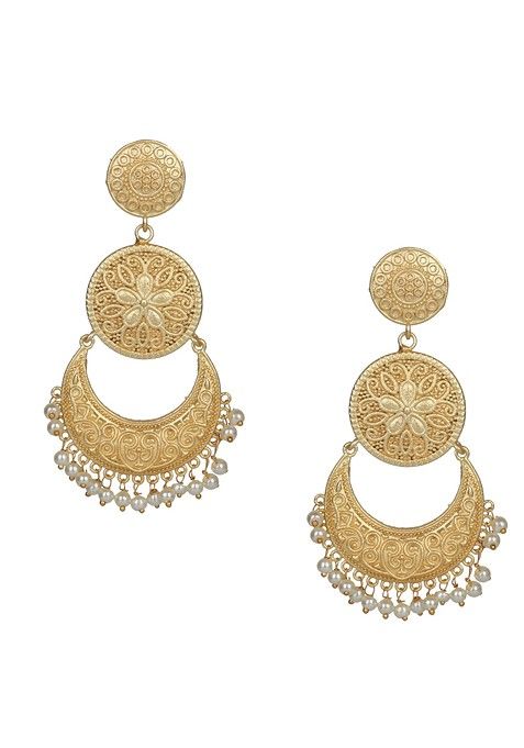 Matte Gold Finish Handcrafted Earrings