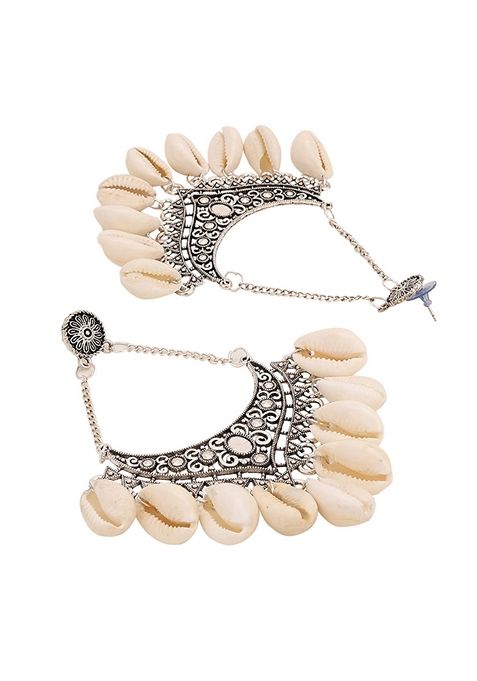 White Oxidised Earrings