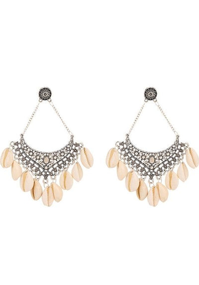 White Oxidised Earrings