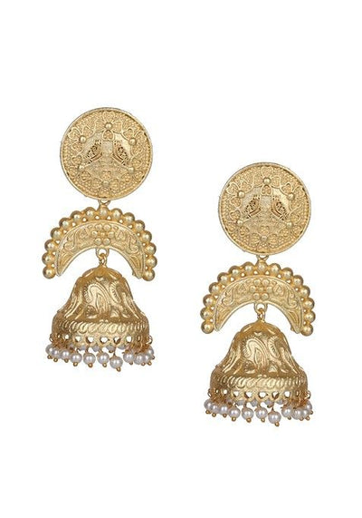 Matte Gold Finish Handcrafted Stud Earrings