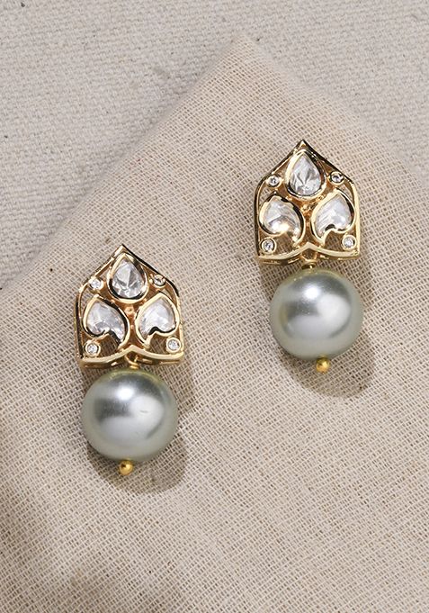 Gold Plated Ocean Mist Studs Earrings