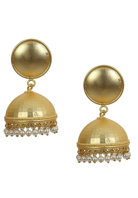 Matte Gold Finish Handcrafted Stud Earrings