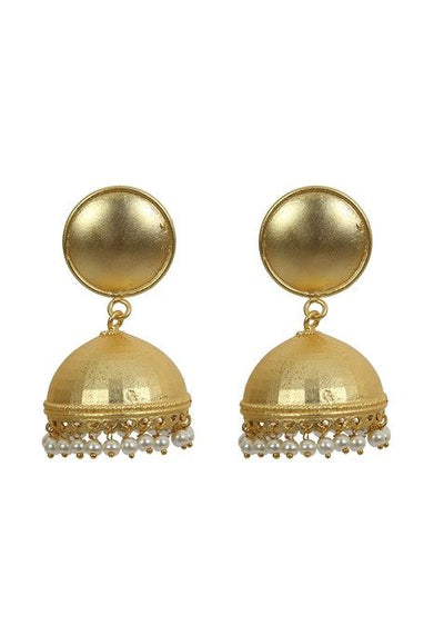 Matte Gold Finish Handcrafted Stud Earrings