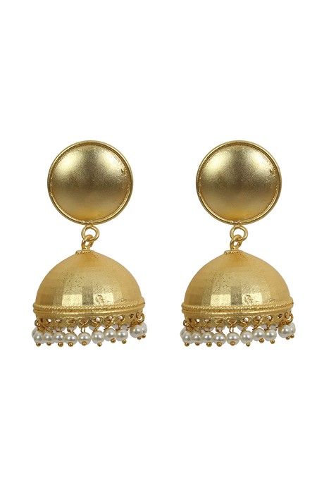 Matte Gold Finish Handcrafted Stud Earrings