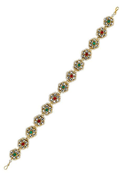 Multicolor Kundan Floral Mathapatti Sheeshphool