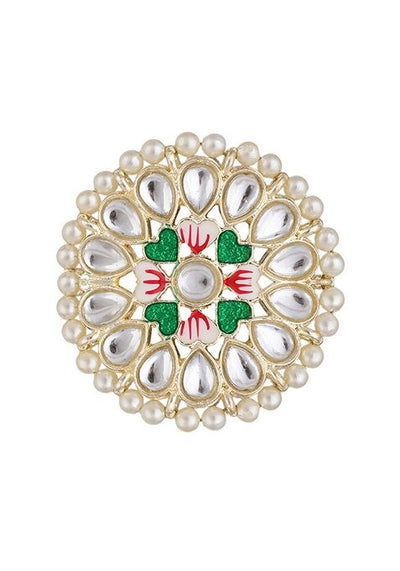 Green Cubic Zirconia Maang Tikka With Earrings