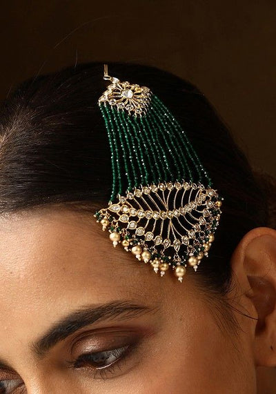 Green Gold Tone Polki Passa