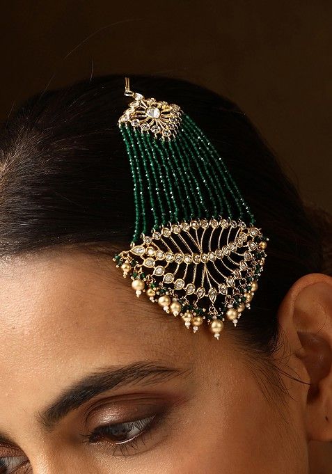 Green Gold Tone Polki Passa