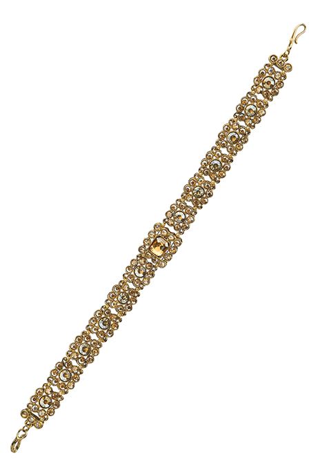 Gold plated Cz Stone Mathapatti Sheeshphool