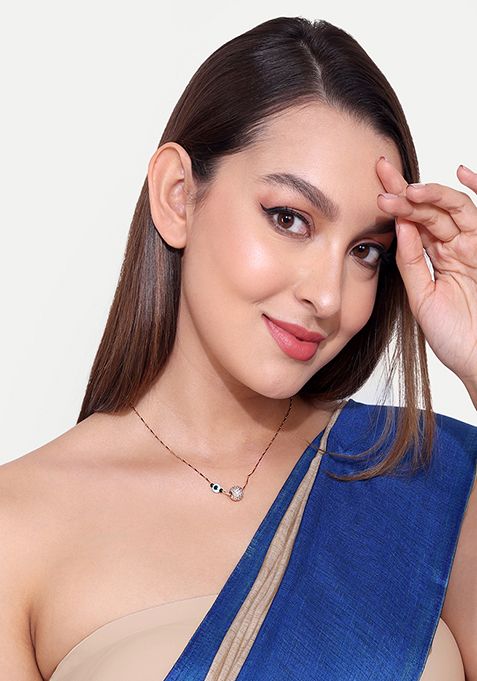 Rose Gold Plated Cubic Zircon American Diamond Mangalsutra