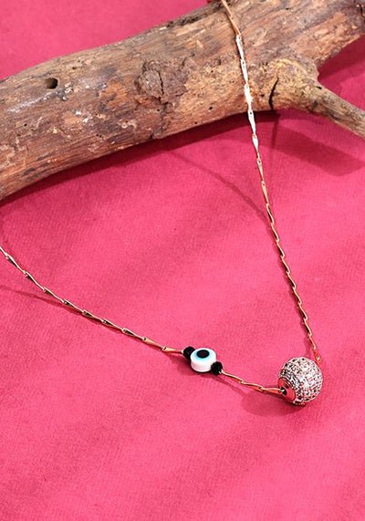 Rose Gold Plated Cubic Zircon American Diamond Mangalsutra