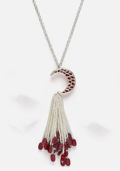 Pink And Silver Gold Plated Kundan Pearl Haar Necklaces