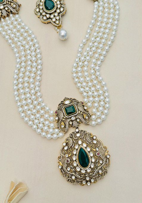 Gold Plated Cubic Zircon American Diamond Necklace