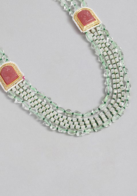 Gold Plated Cubic Zircon American Diamond Necklace