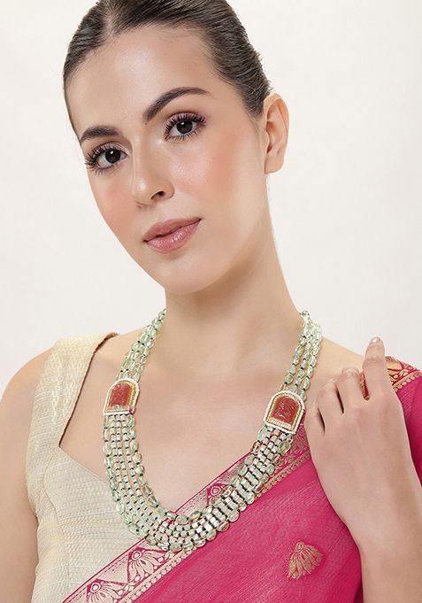 Gold Plated Cubic Zircon American Diamond Necklace
