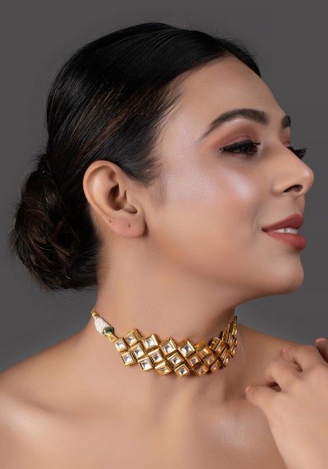 Silver Handcrafted Kundan Choker Necklace