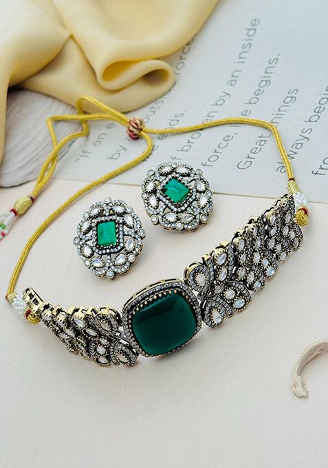 Gold Plated Cubic Zircon American Diamond Necklace