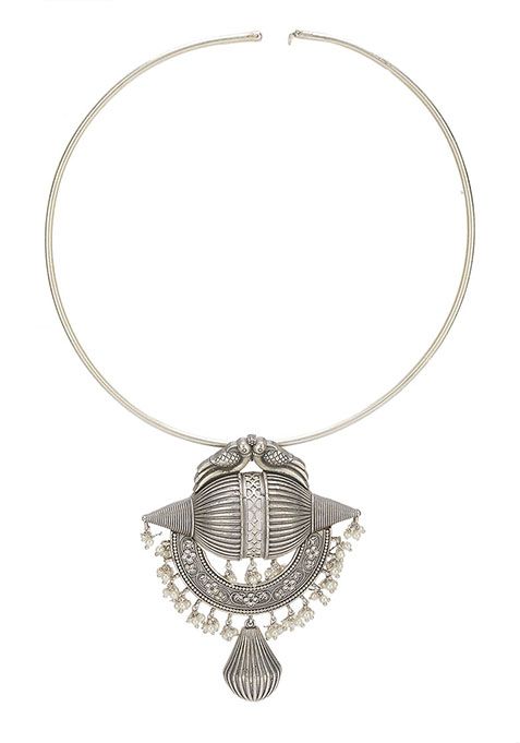 Oxidized Silver Handcrafted Brass Tribal Necklace