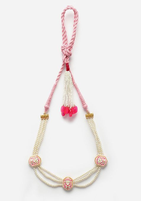 Light Pink And Ivory Pearl Necklace
