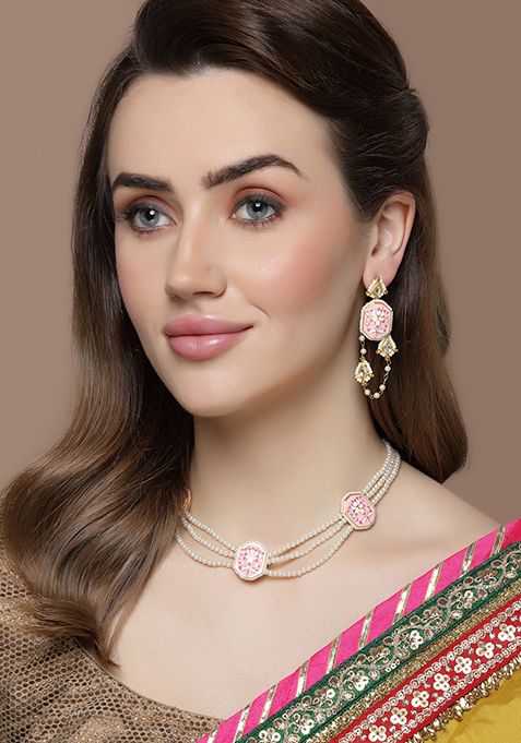 Light Pink And Ivory Pearl Necklace