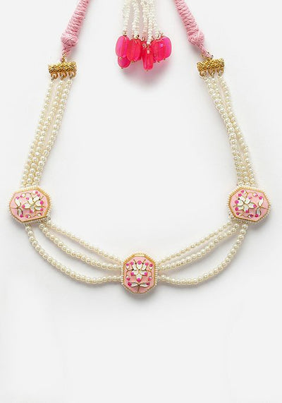 Light Pink And Ivory Pearl Necklace