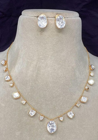 Gold Plated Cubic Zircon American Diamond Necklace
