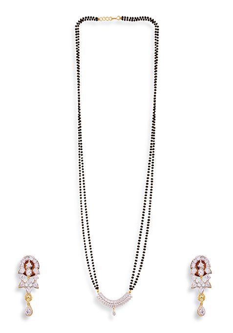 Gold Plated Cubic Zircon American Diamond Mangalsutra