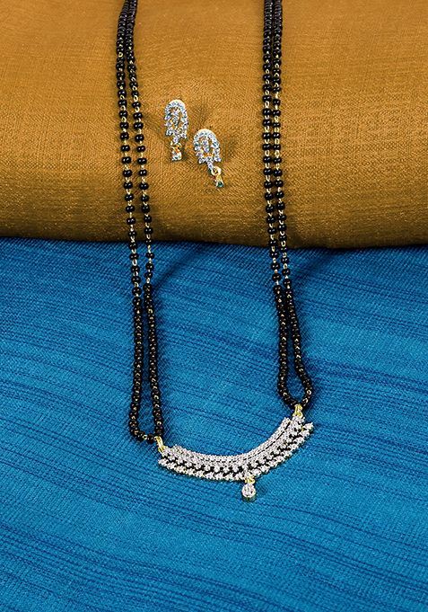 Gold Plated Cubic Zircon American Diamond Mangalsutra