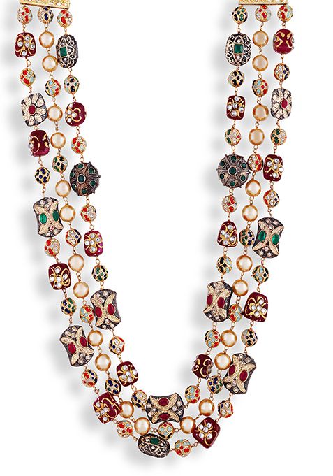 Gold Plated Cubic Zircon American Diamond Mangalsutra Earrings Set