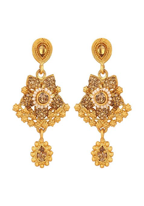 Gold Plated Artificial Stone And Bead Necklace Set With Maang Tikka