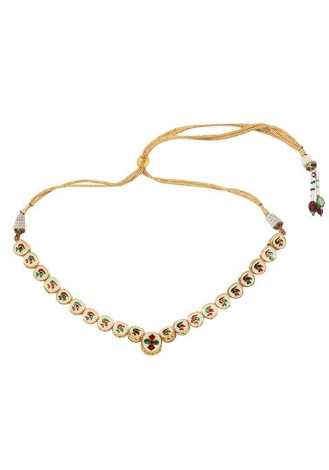 Silver Handcrafted Kundan Studded Necklace And Earrings Set