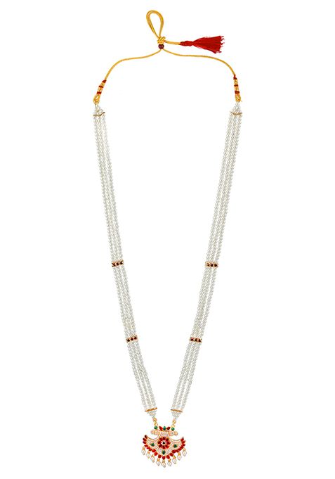 Gold Plated Triple Layered Bead Necklace Set
