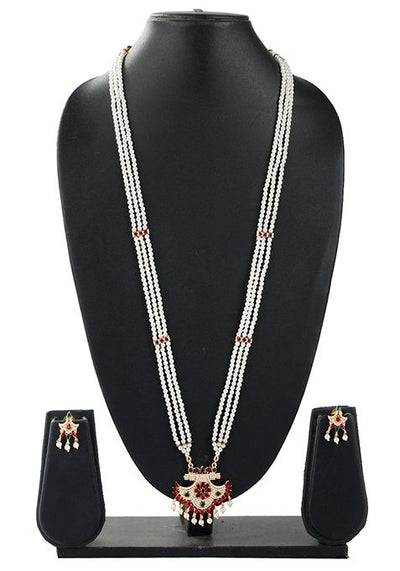 Gold Plated Triple Layered Bead Necklace Set