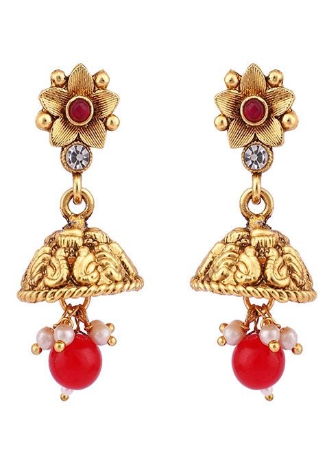 Multicolour Gold Plated Artificial Stone And Bead Necklace Set